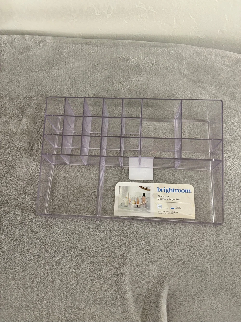 Clear Lavender Acrylic Makeup Organizer - Multi-Compartment Storage
